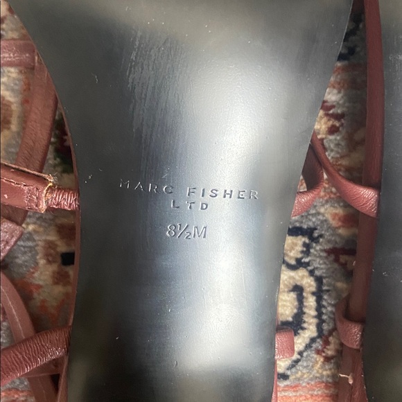 Marc Fisher Dennie Ankle Strap Sandal Square Toe Brown size 8.5 - Picture 8 of 8